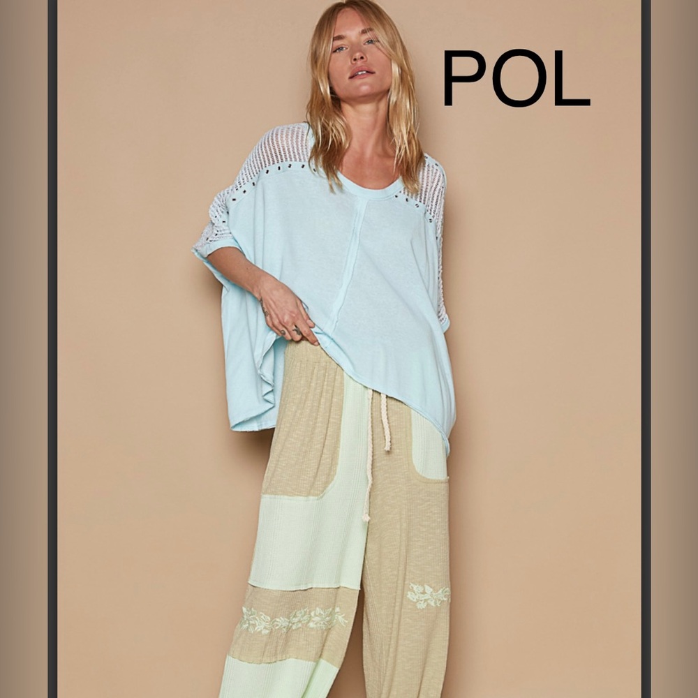 POL Light Blue and White Knit Top - Picture 5 of 6